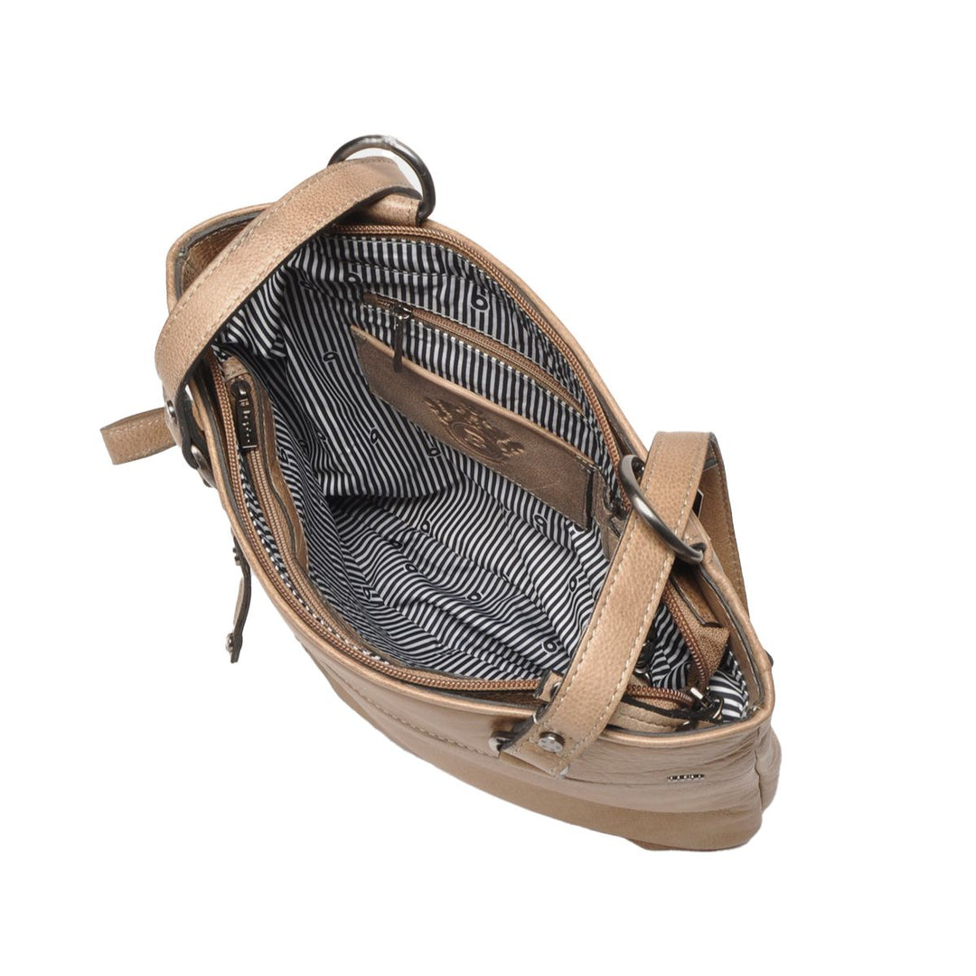 Binnenkant van de Berba Lucca 335-697 rugzak en schoudertas in de kleur Dust #kleur_dust