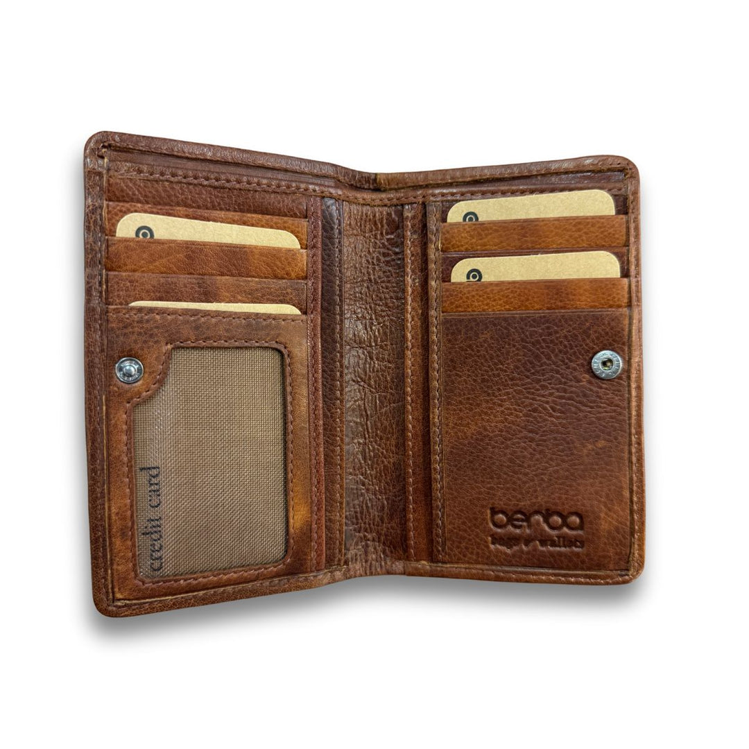 Binnenkant van de Berba lucca dames portemonnee cognac #kleur_cognac