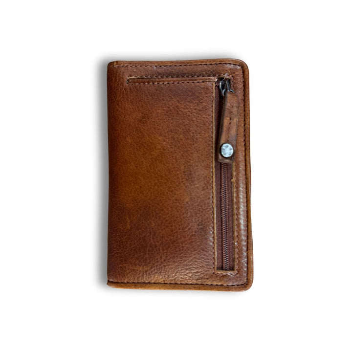 Achterkant van de Berba lucca dames portemonnee cognac #kleur_cognac