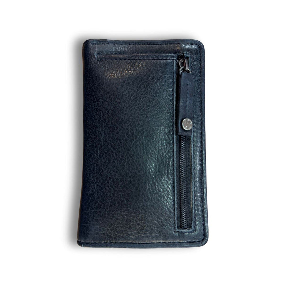Achterkant van de Berba lucca dames portemonnee navy #kleur_navy