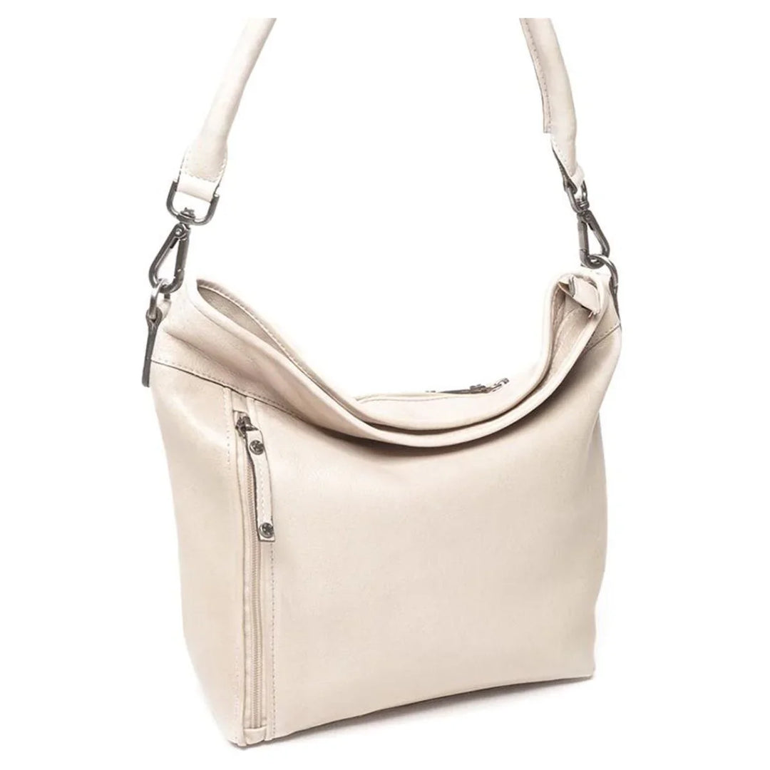 Voorzijde van de Berba Lucca Bucket 994 chalk #kleur_chalk