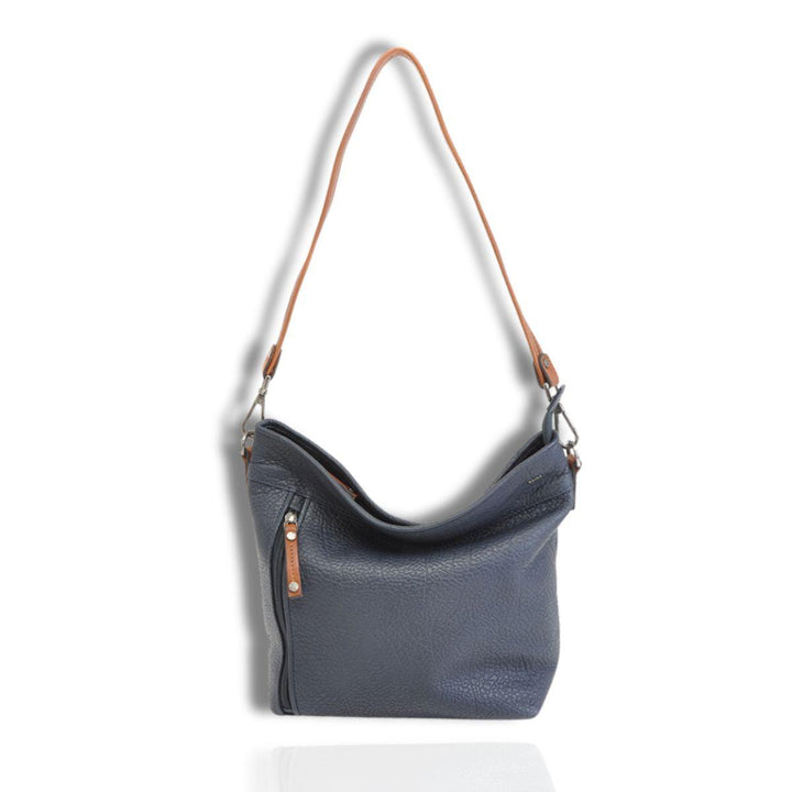 Voorkant Berba 993 Leren schoudertas navy #kleur_navy