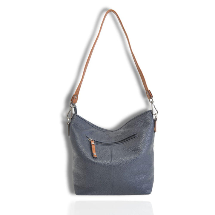 Achterkant Berba 993 Leren schoudertas navy #kleur_navy