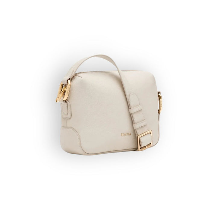 Voorzijde van de BIBP9E506 dames crossover in het beige #kleur_beige