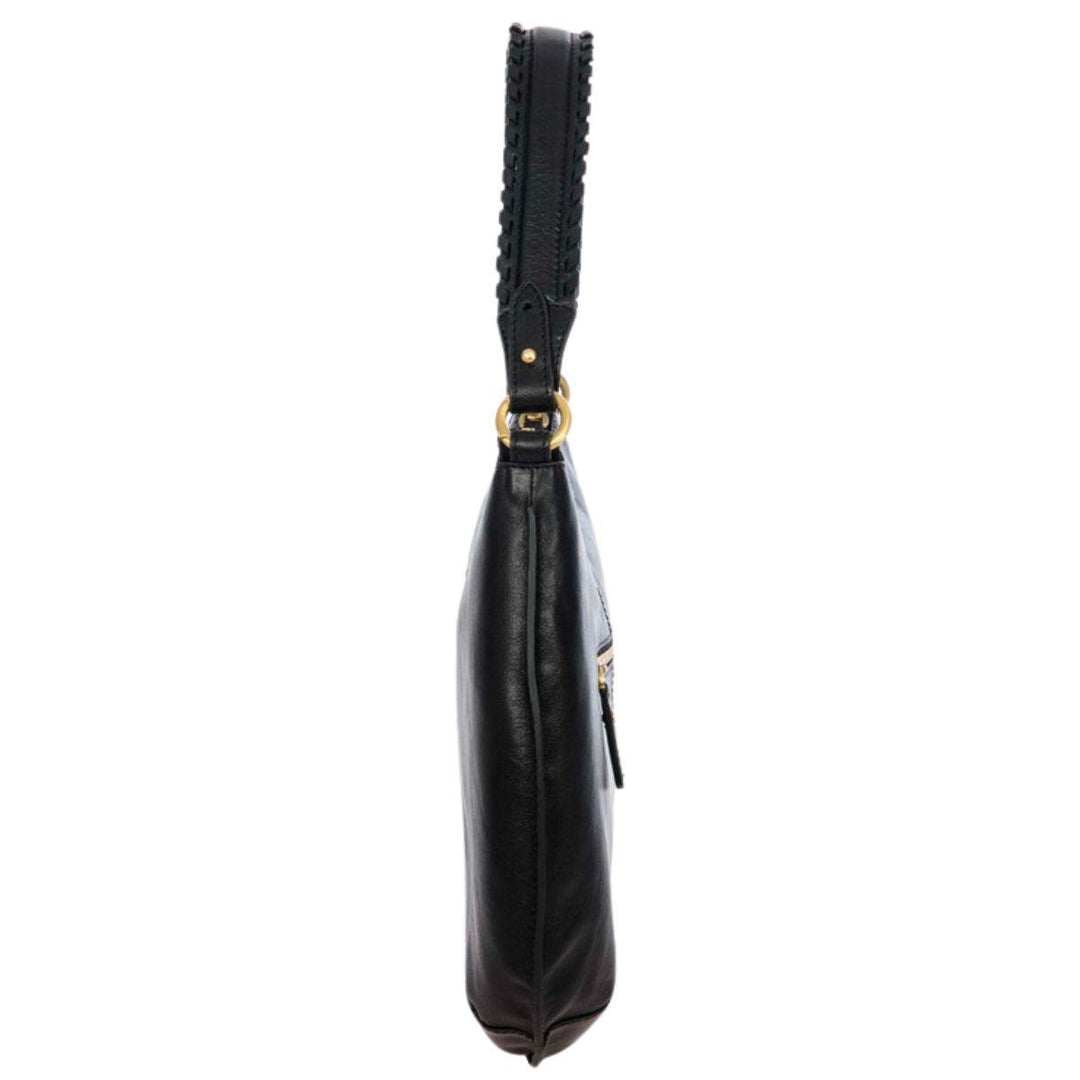Zijkant Bric's 05945 Volterra Hobo bag black #kleur_black