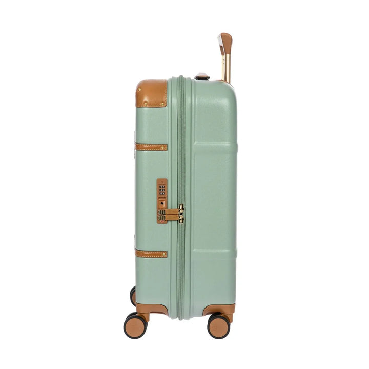 Zijkant van de Bric's Bellagio handbagage in het eucalyptus #kleur_eucalyptus