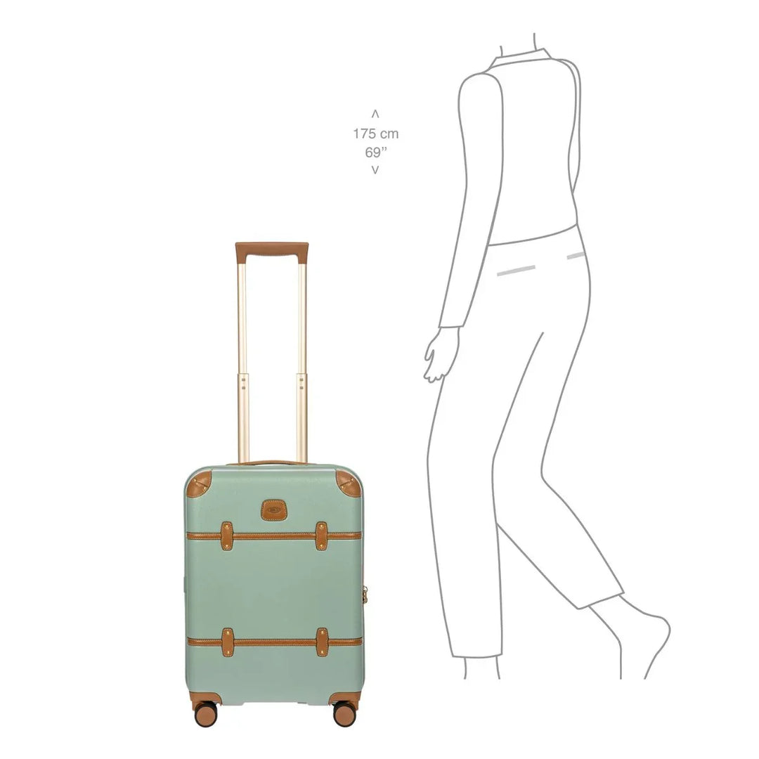 De Bric's Bellagio handbagage in het eucalyptus op ware grootte #kleur_eucalyptus