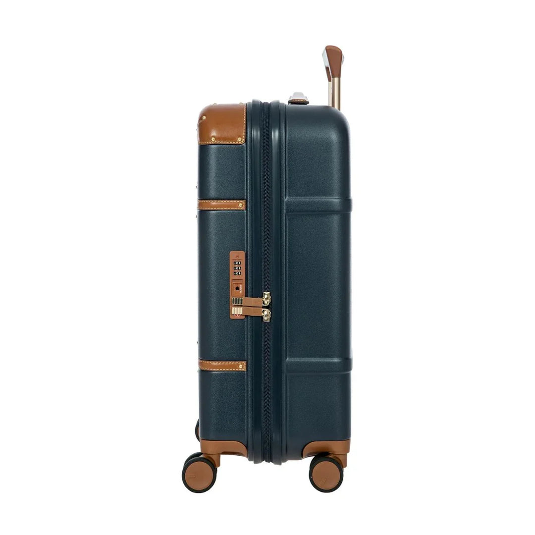 Zijkant van de Bric's Bellagio handbagage in het navy #kleur_navy