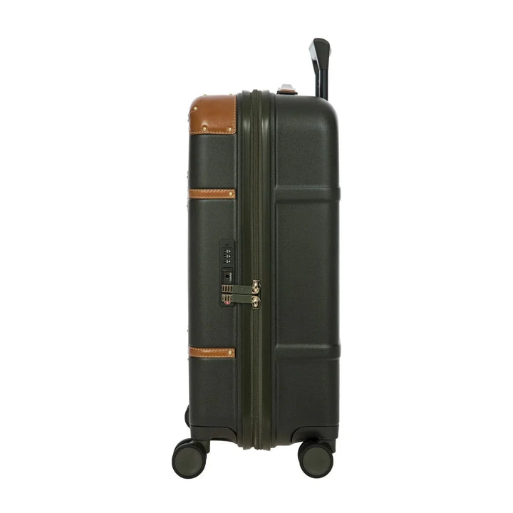 Zijkant van de Bric's Bellagio handbagage in het olijf #kleur_olijf