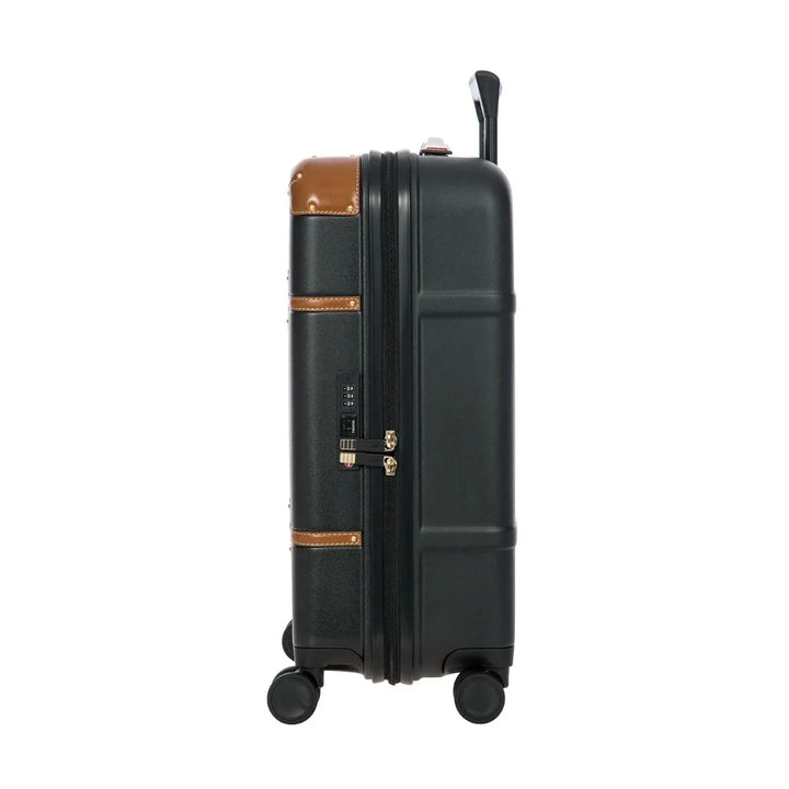 Zijkant van de Bric's Bellagio handbagage in het zwart #kleur_zwart