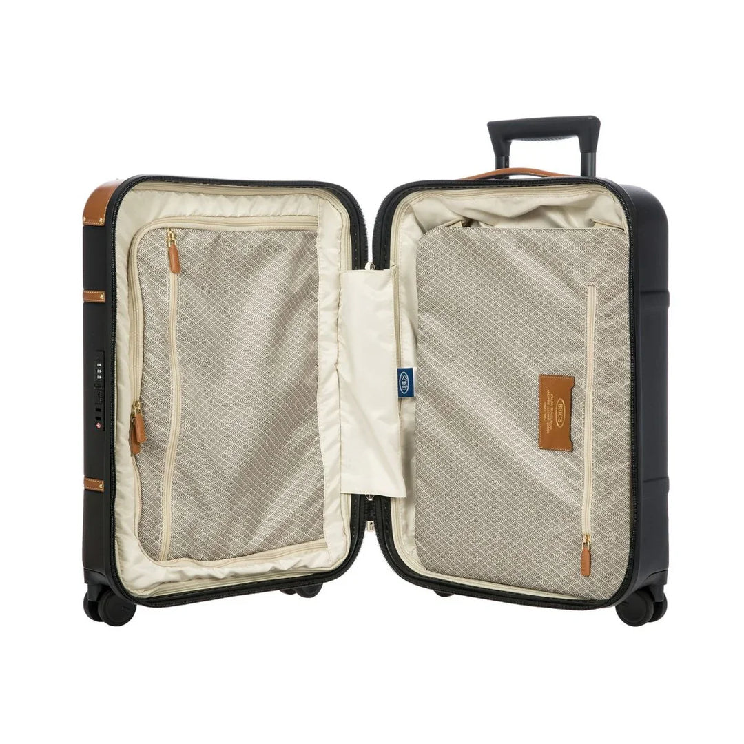 Binnenkant van de Bric's Bellagio handbagage in het zwart #kleur_zwart