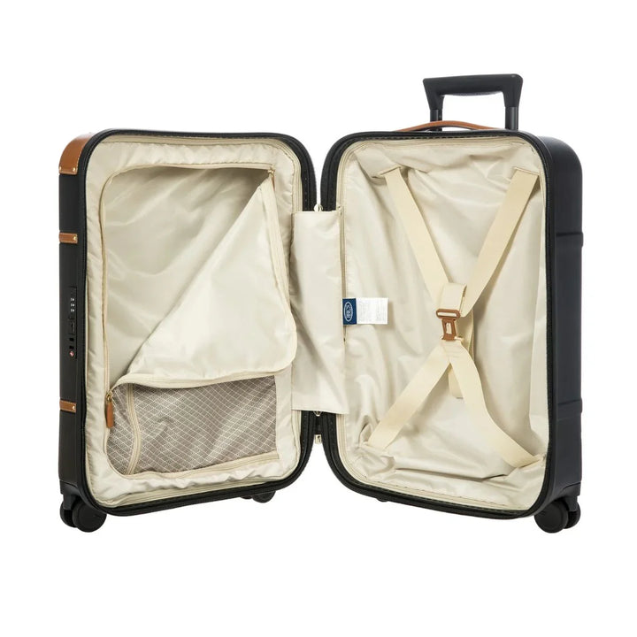 Binnenkant van de Bric's Bellagio handbagage in het zwart #kleur_zwart