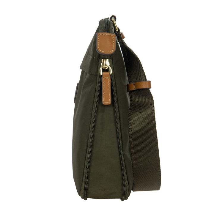 Zijkant Bric's X-collection 45081 crossbody tas olijf #kleur_olijf