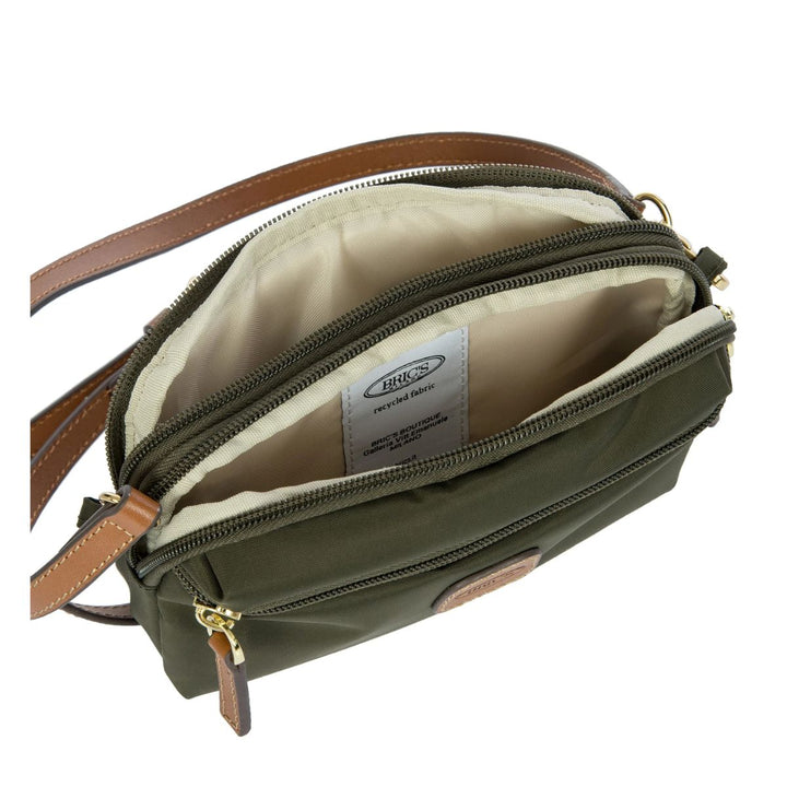 Binnenkant van de Bric's X-collection BXG40606 kleine schoudertas olijf #kleur_olijf