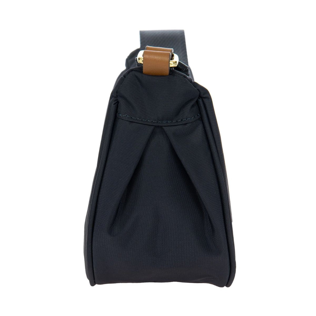 Zijkant van de X-Collection Halfmoon bag in navy #kleur_navy