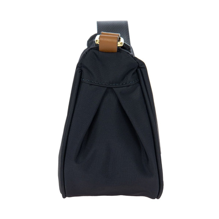 Zijkant van de X-Collection Halfmoon bag in navy #kleur_navy