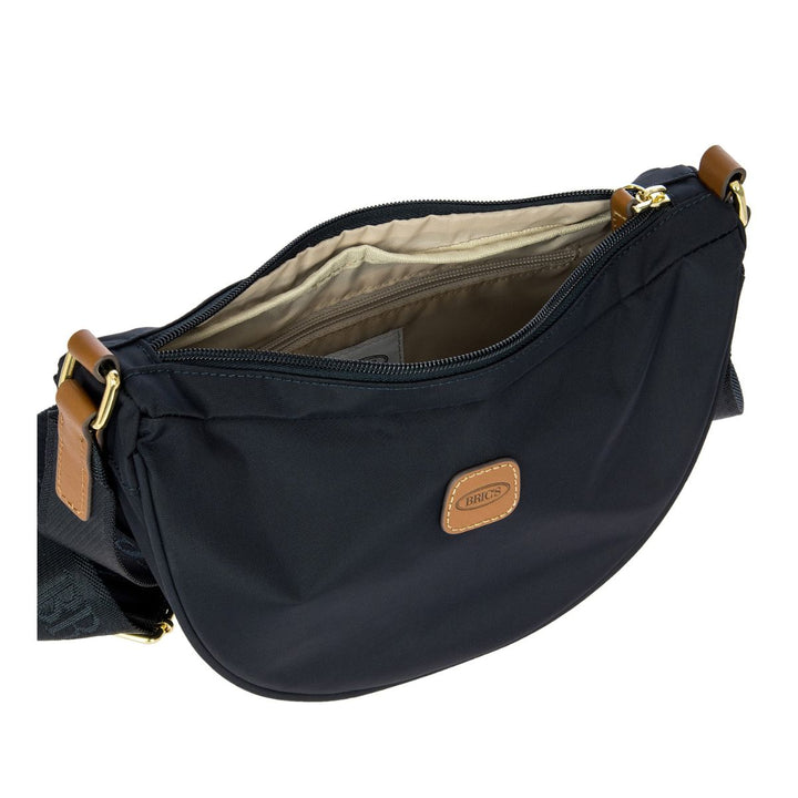 Binnenkant van de X-Collection Halfmoon bag in navy #kleur_navy