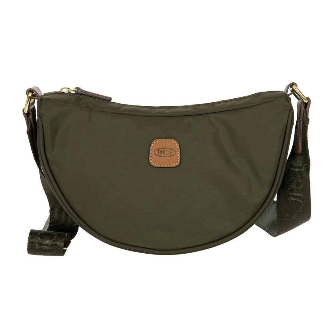 Voorkant van de X-Collection Halfmoon bag in olijf #kleur_olijf