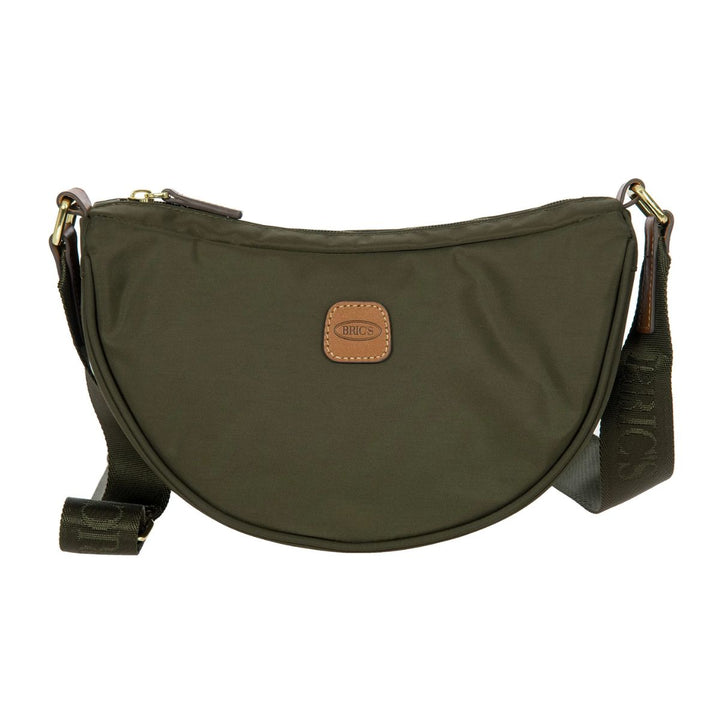 Voorkant van de X-Collection Halfmoon bag in olijf #kleur_olijf