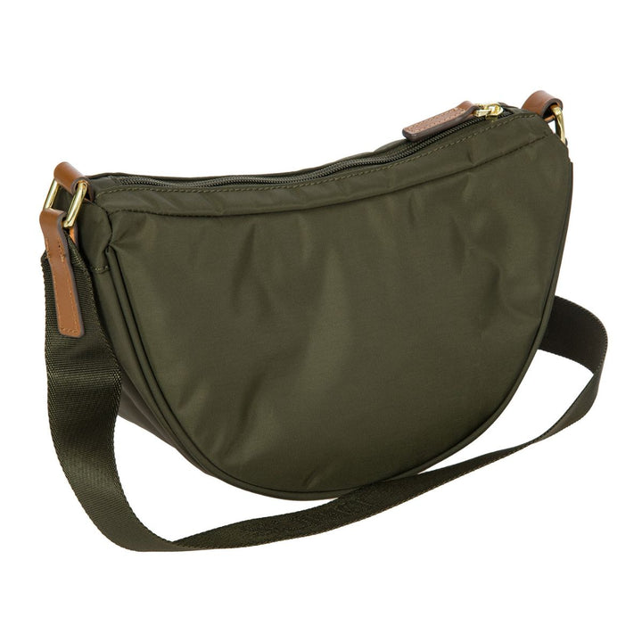 Achterkant van de X-Collection Halfmoon bag in olijf #kleur_olijf