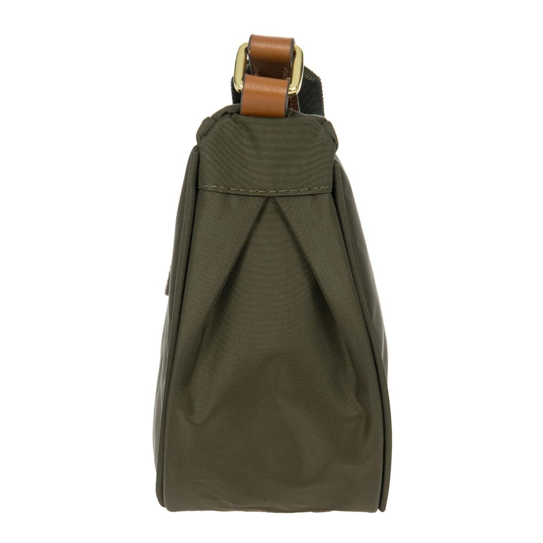 Zijkant van de X-Collection Halfmoon bag in olijf #kleur_olijf