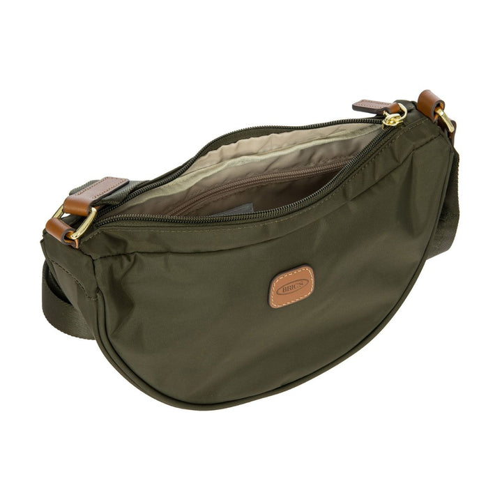 Binnenkant van de X-Collection Halfmoon bag in olijf #kleur_olijf