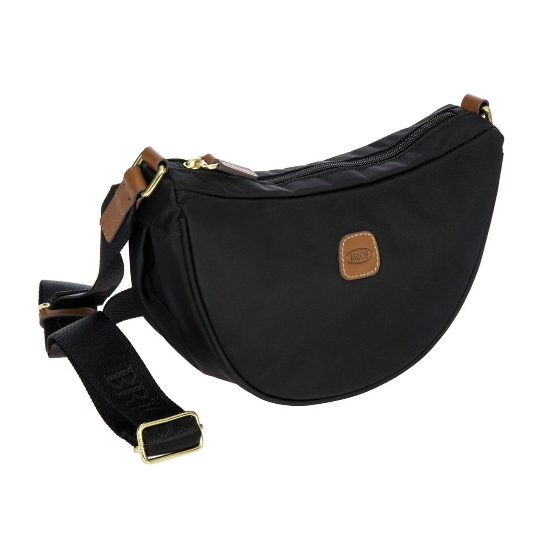 Voorzijde van de X-Collection Halfmoon bag in zwart #kleur_zwart