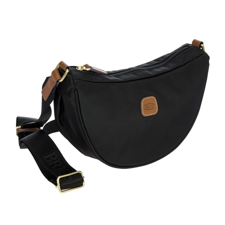 Voorzijde van de X-Collection Halfmoon bag in zwart #kleur_zwart