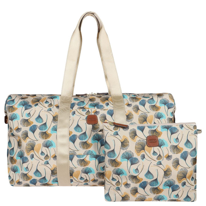 Voorkant met opvouwbare tasjes van de Bric's 202 Flowers weekendtas #kleur_flowers