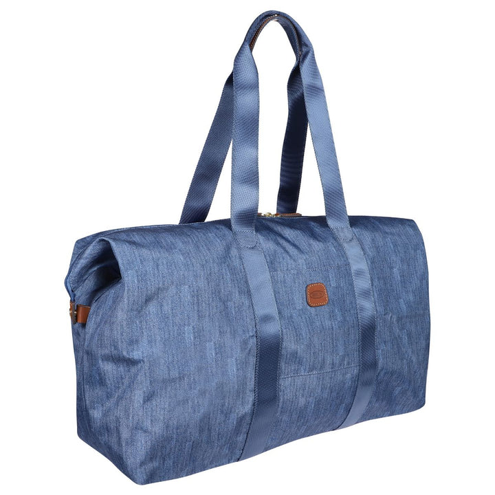 Voorzijde van de Bric's 202 jeans weekendtas #kleur_jeans
