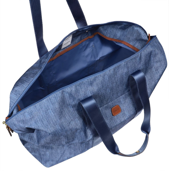 Binnenkant van de Bric's 202 jeans weekendtas #kleur_jeans