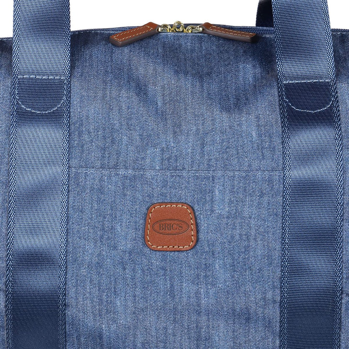 Details van het materiaal van de Bric's 202 jeans weekendtas #kleur_jeans