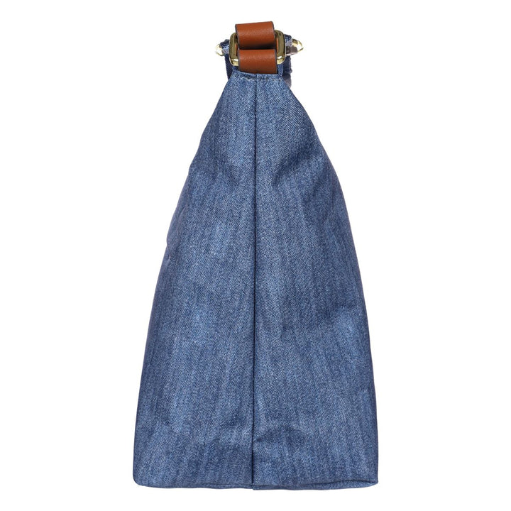 Zijkant van de Bric's X-collection 45056 crossbodytas jeans #kleur_jeans