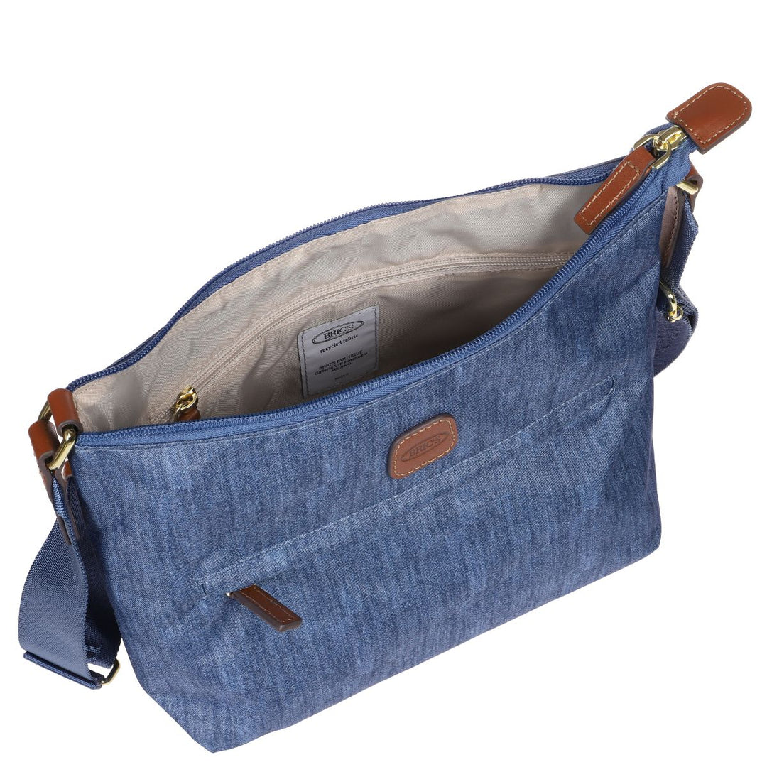 Binnenkant van de Bric's X-collection 45056 crossbodytas jeans #kleur_jeans