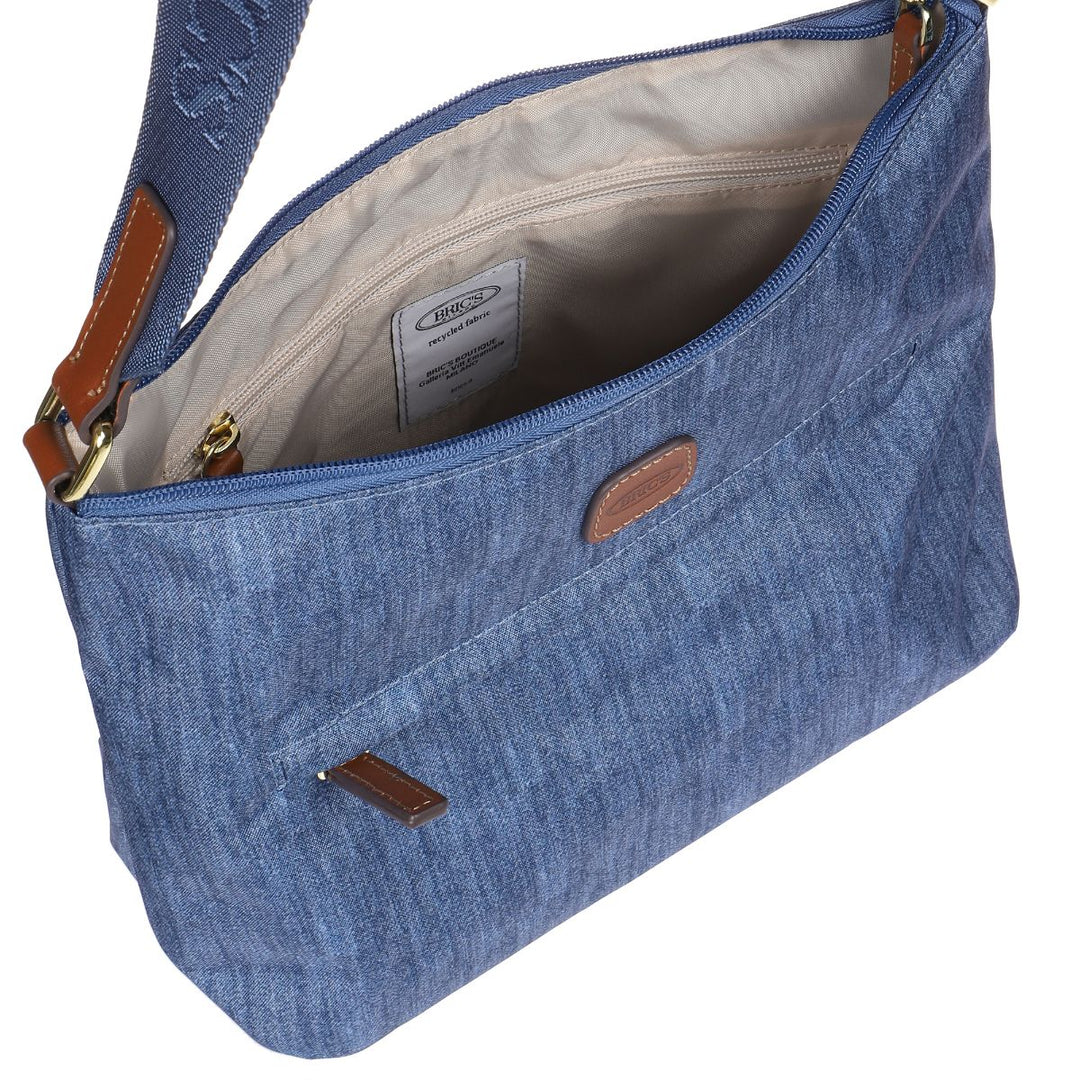 Binnenkant van de Bric's X-collection 45056 crossbodytas jeans #kleur_jeans