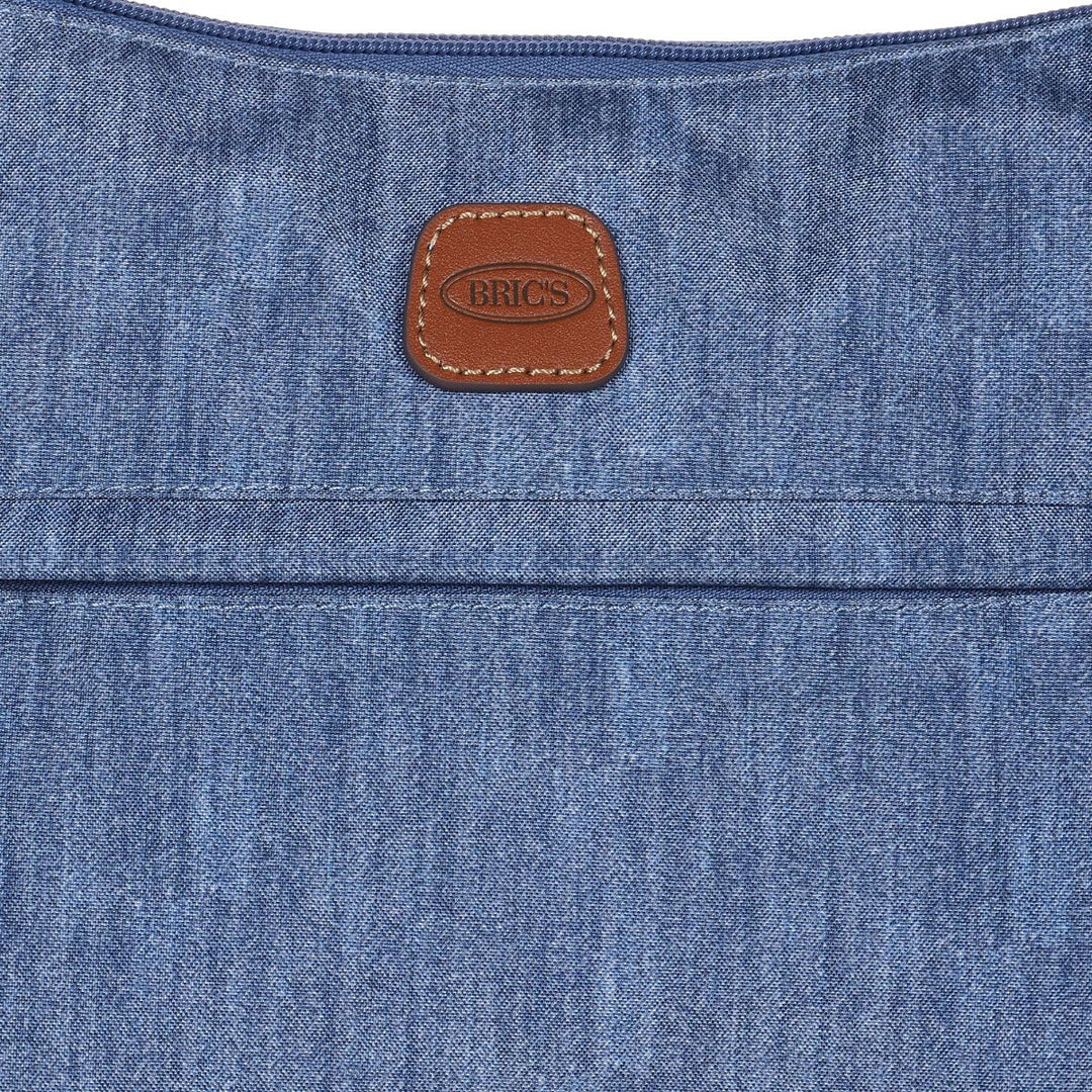 Details van het materiaal van de Bric's X-collection 45056 crossbodytas jeans #kleur_jeans