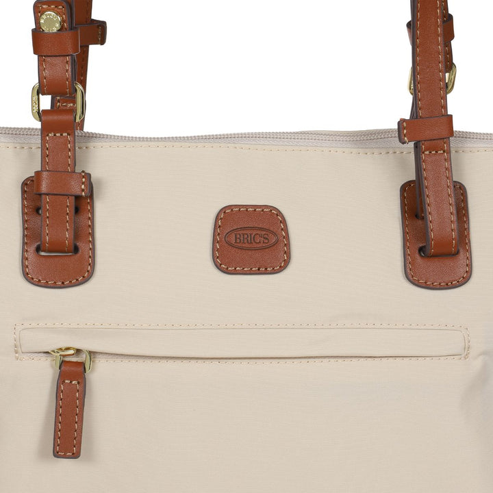 Details van het materiaal van de Bric's 45071 middelmaat shopper beige #kleur_beige