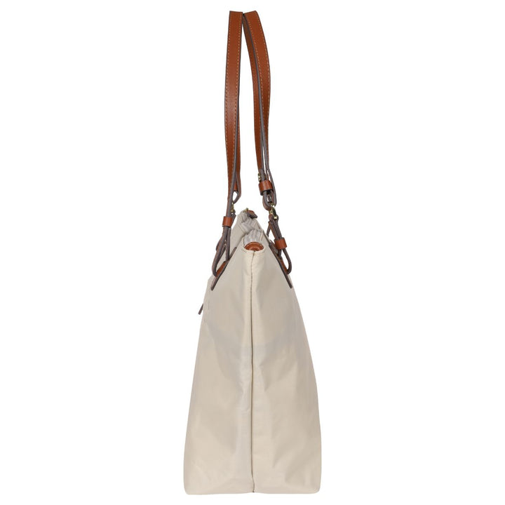 Zijkant van de Bric's 45071 middelmaat shopper beige #kleur_beige