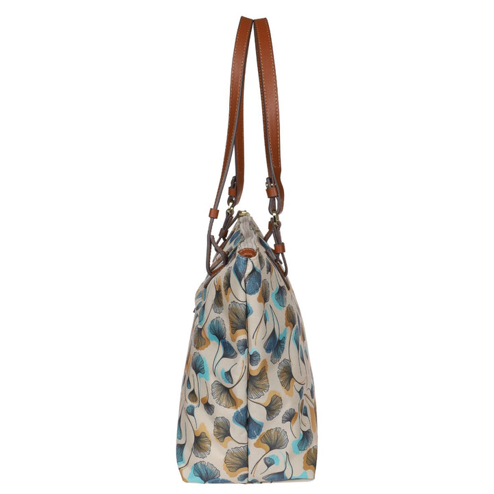 Zijkant van de Bric's 45071 middelmaat shopper flowers #kleur_flowers