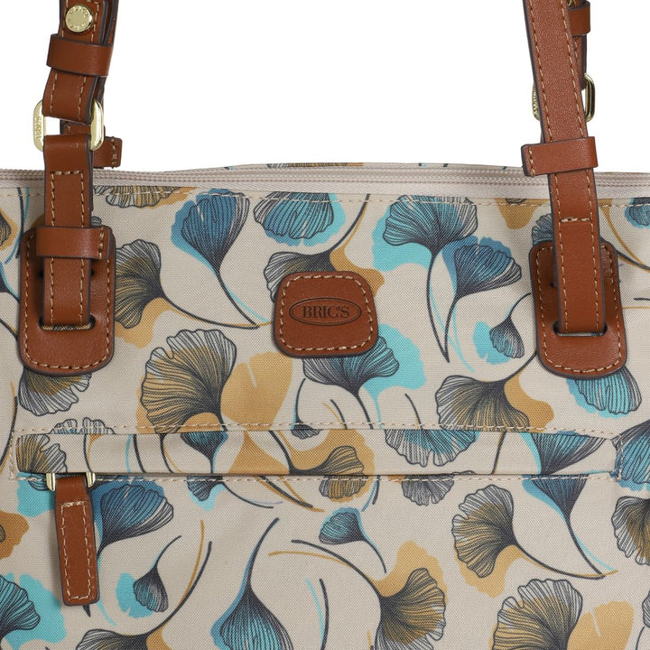 Details van het materiaal van de Bric's 45071 middelmaat shopper flowers #kleur_flowers