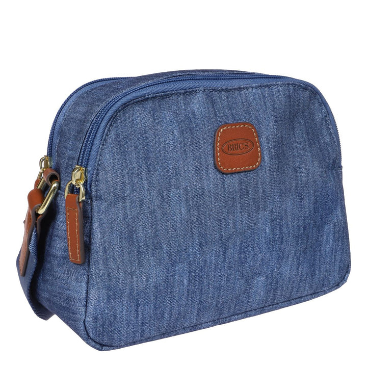 Voorzijde van de 45085 X-collection crossbody tas jeans #kleur_jeans