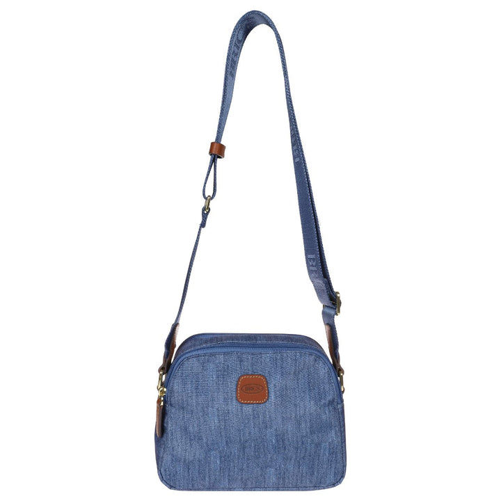 Voorkant met schouderriem van de 45085 X-collection crossbody tas jeans #kleur_jeans