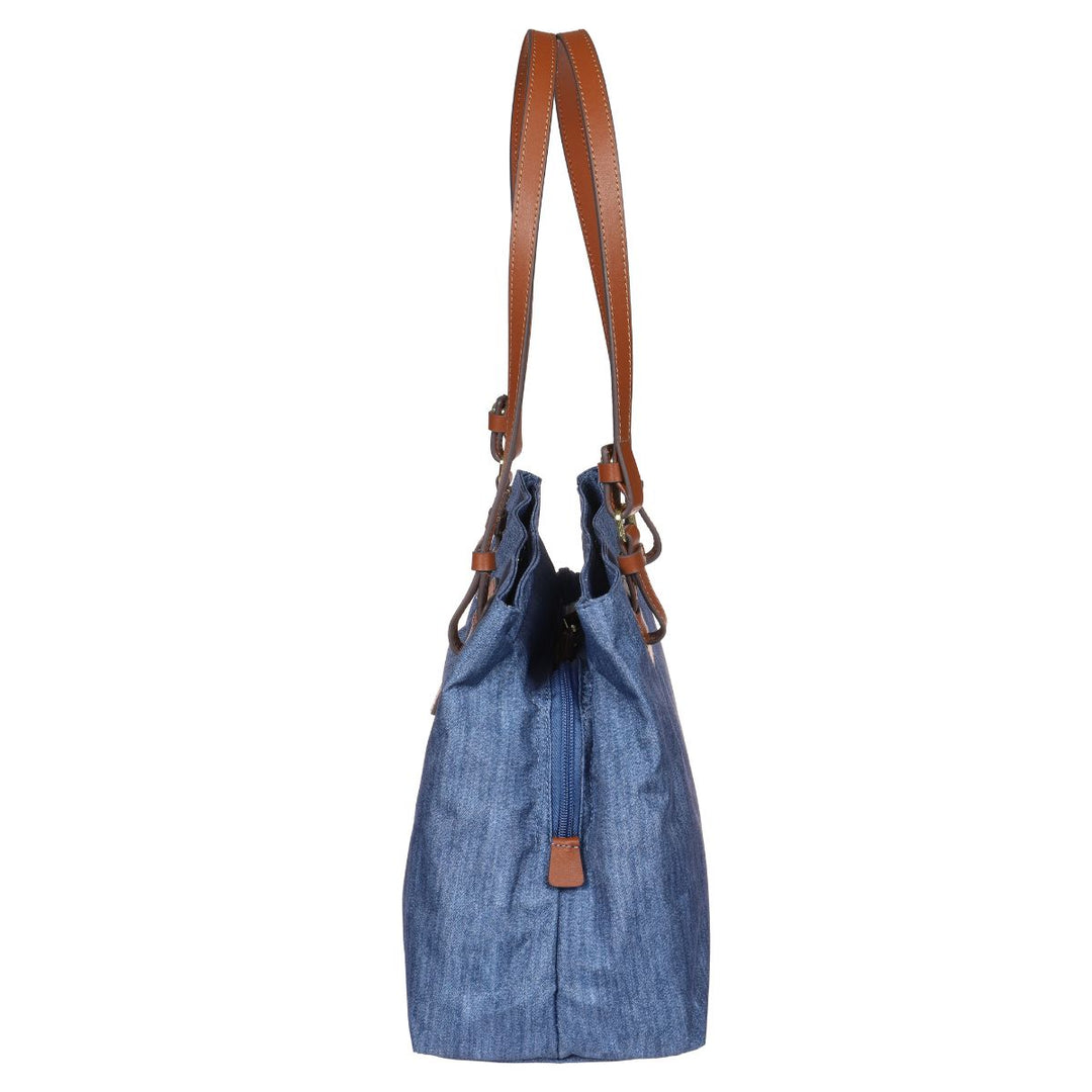 Zijkant van de Bric's _45282_ X-collection Handtas jeans #kleur_jeans