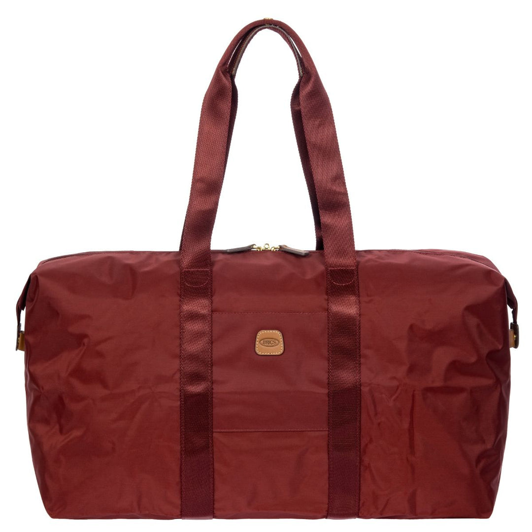 Voorkant van de Bric's 202 weekendtas uit de X-collection in Bordeaux #kleur_bordeaux