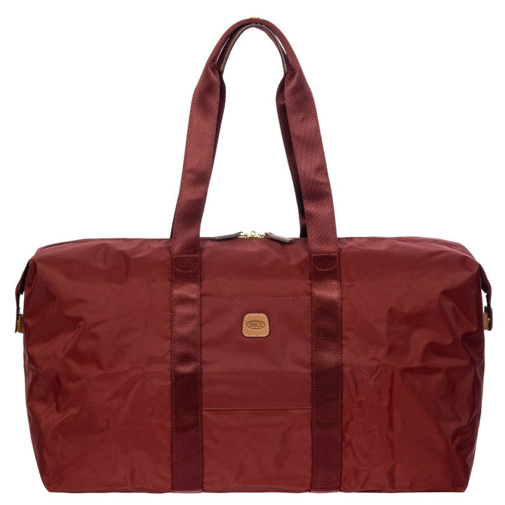 Voorkant van de Bric's 202 weekendtas uit de X-collection in Bordeaux #kleur_bordeaux