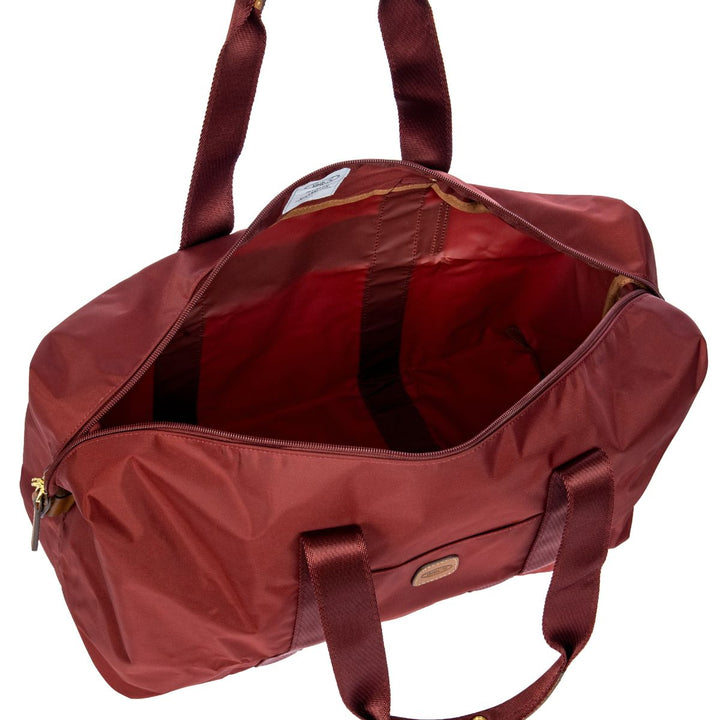 Binnenkant van de Bric's 203 weekendtas en underseater Bordeaux #kleur_bordeaux