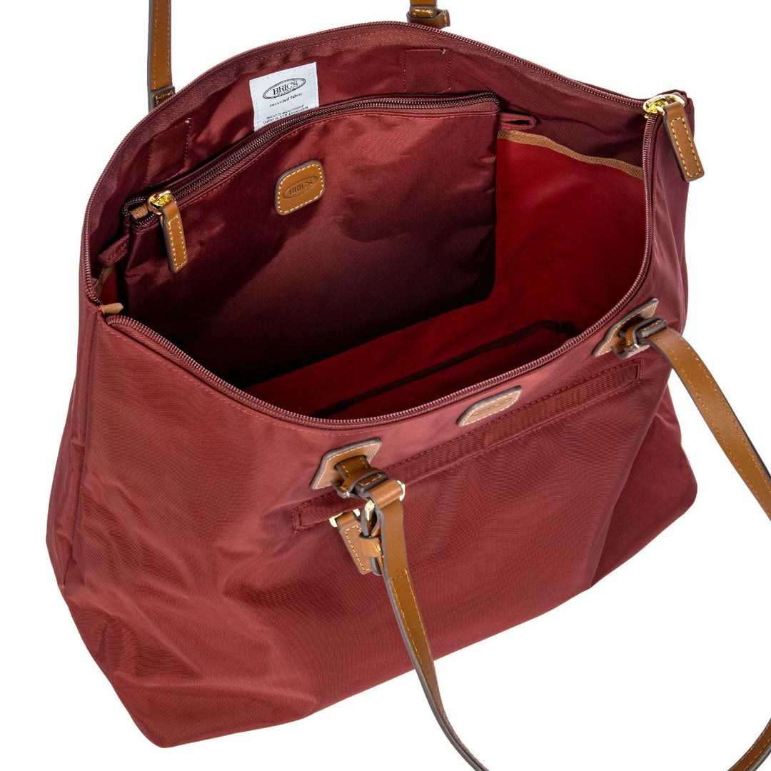 Binnenkant van de Bric's X-collection schoudertas bordeaux #kleur_bordeaux