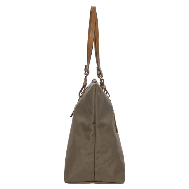 Zijkant van de Bric's X-collection schoudertas nut #kleur_nut