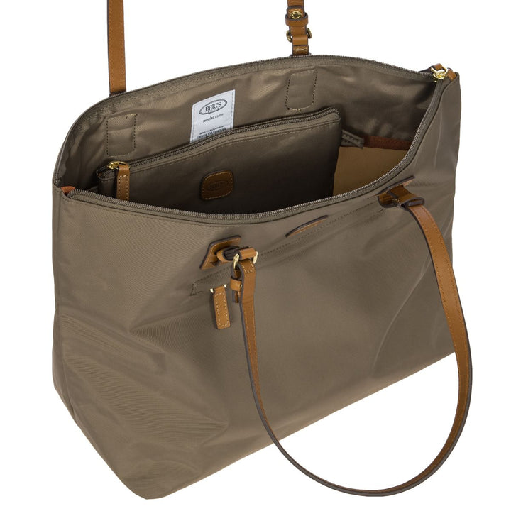 Binnenkant van de Bric's X-collection schoudertas nut #kleur_nut