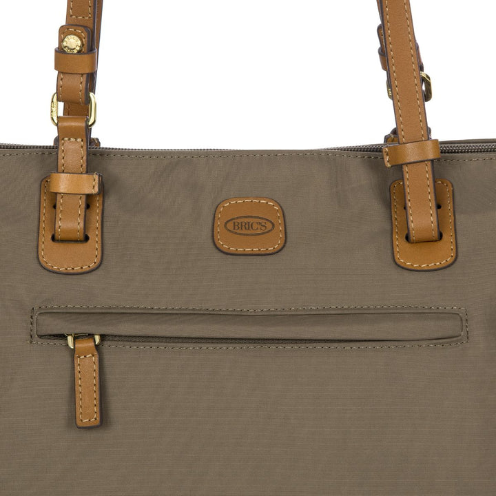 Details van het materiaal van de Bric's X-collection schoudertas nut #kleur_nut
